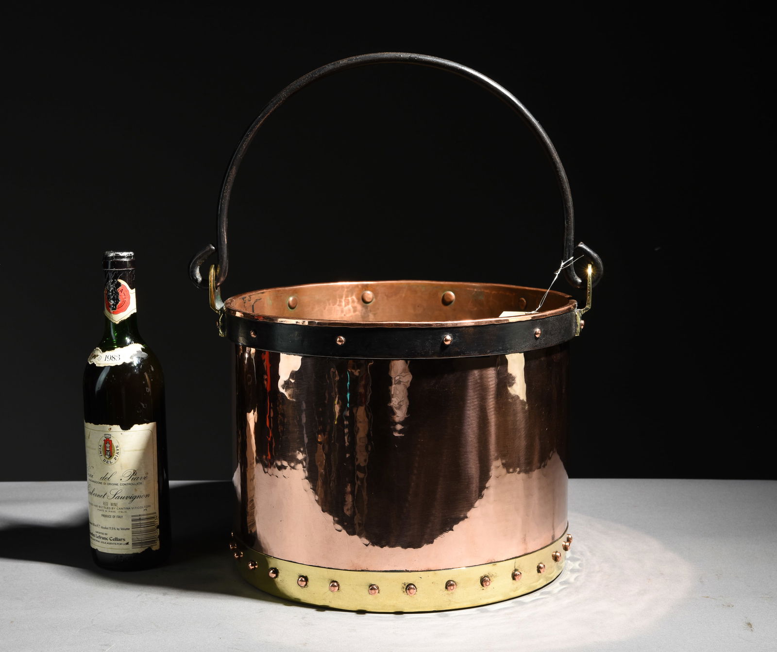 French Polished Copper Brass Banded Pot (1 of 5)