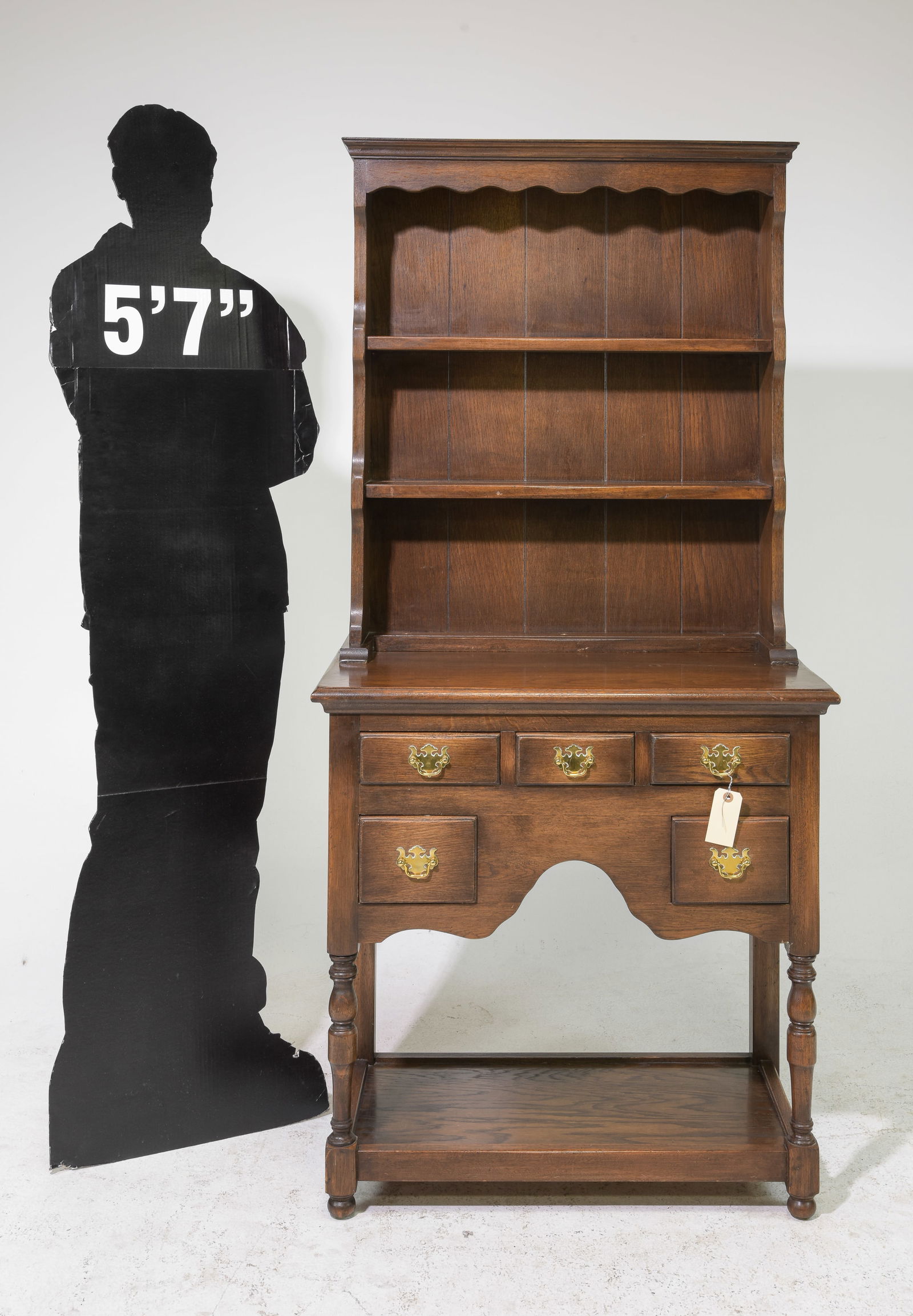 British Petite Oak Welch / Plate Rack Dresser (1 of 8)