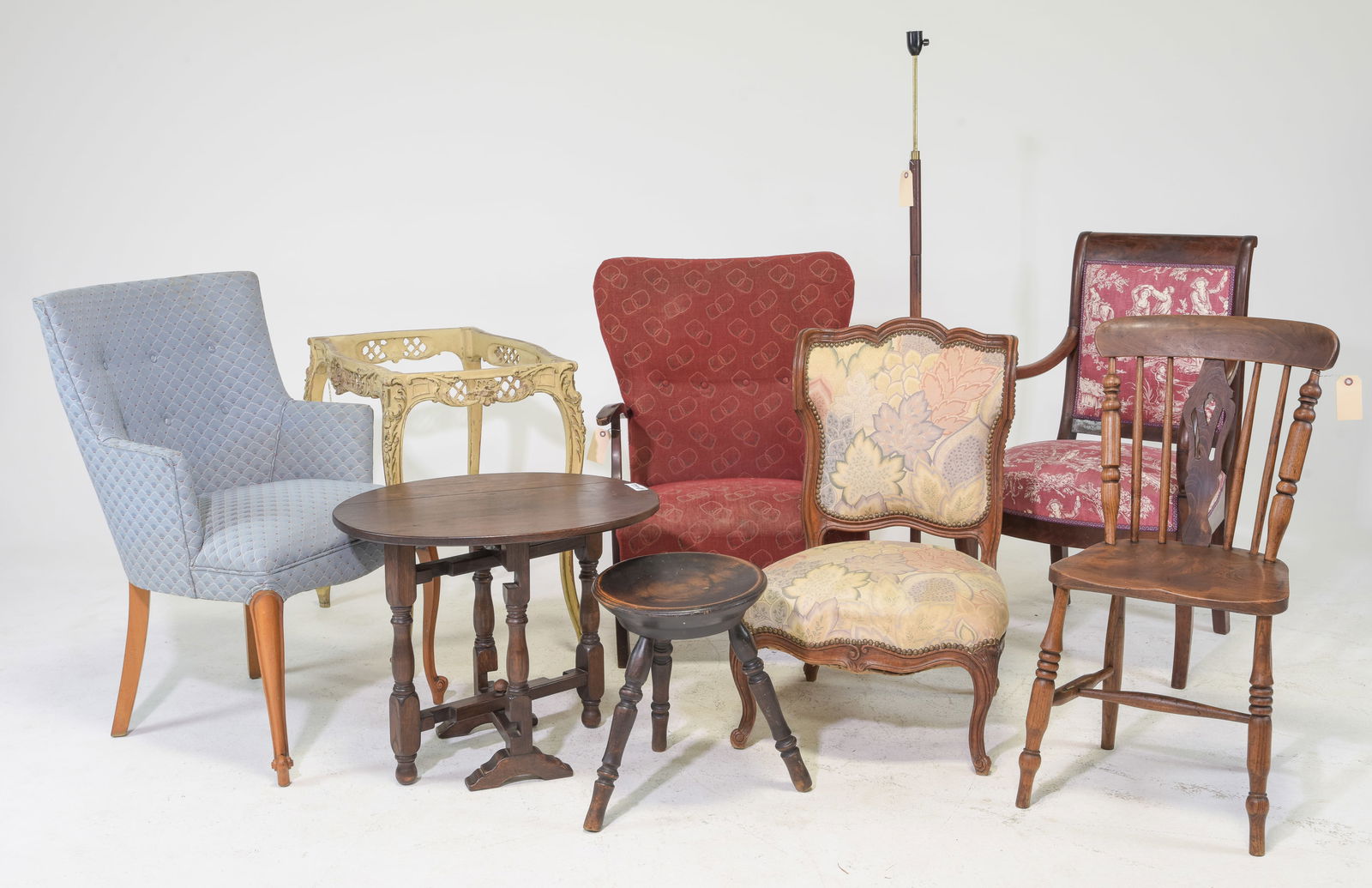 9pcs - Assorted Chairs, Stool, Floor Lamp, Etc. (1 of 5)