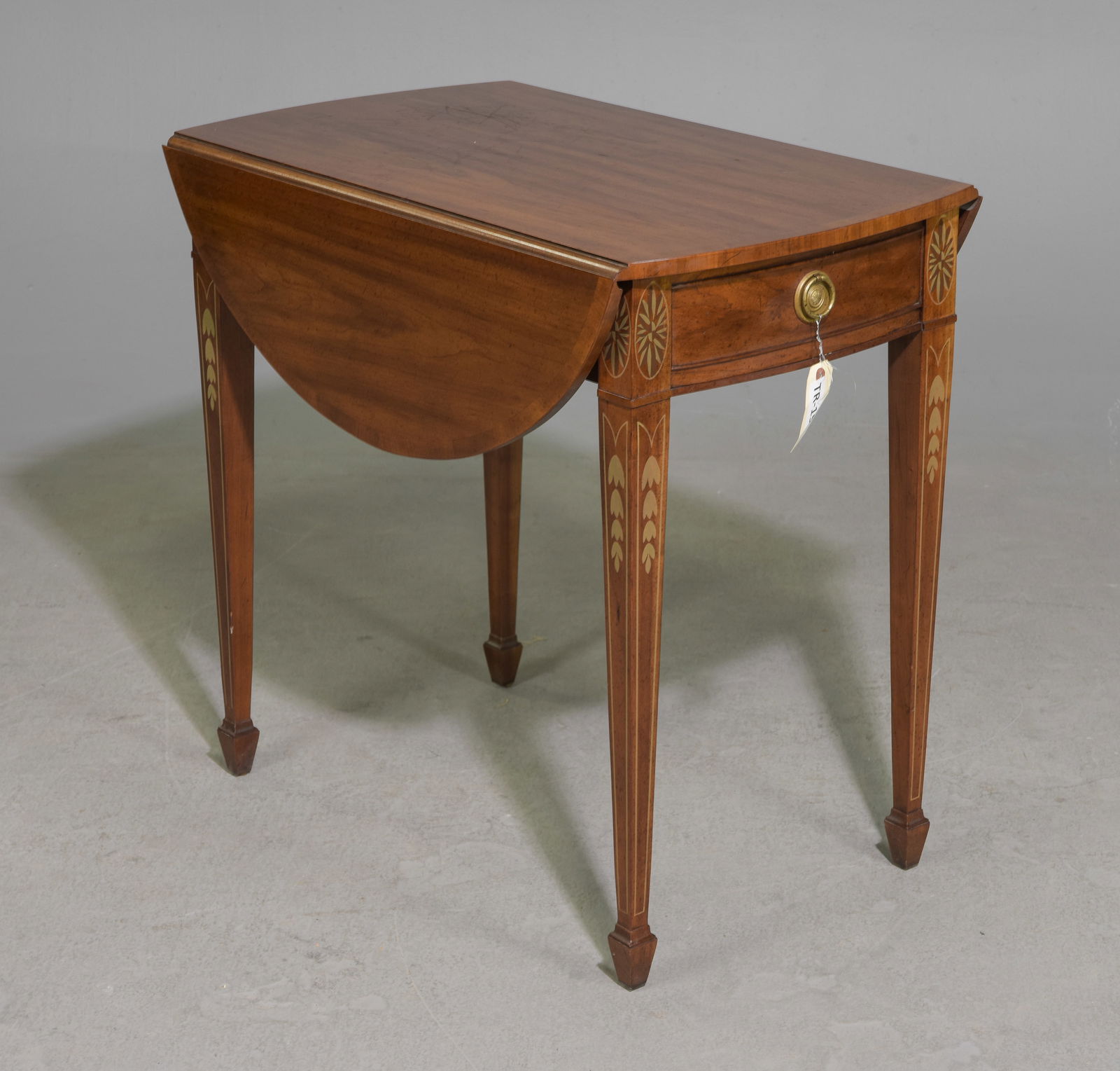Inlaid Drop Leaf Table with Drawer (1 of 4)