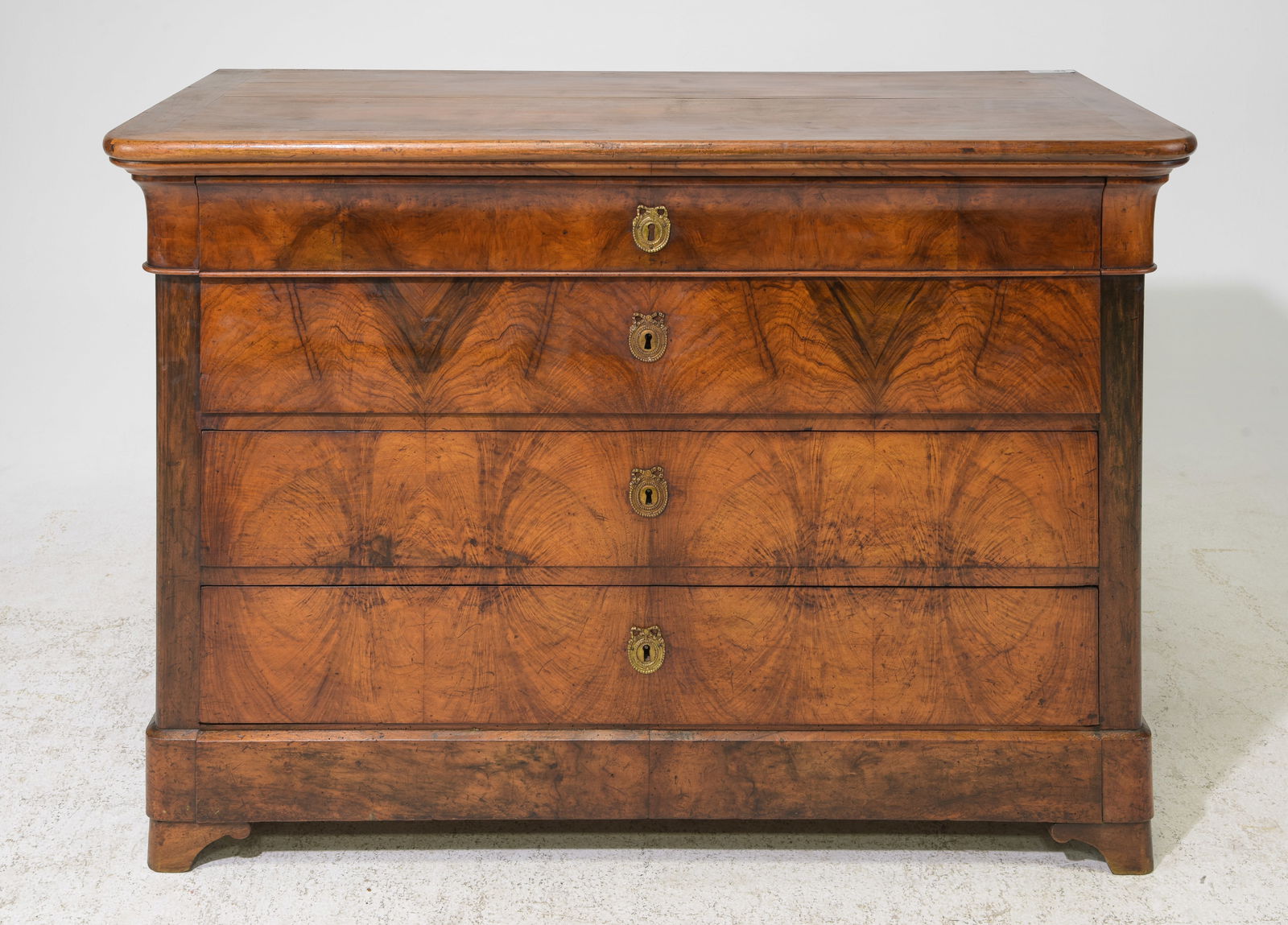Louis Philippe Style Walnut Four Drawer Chest (1 of 5)
