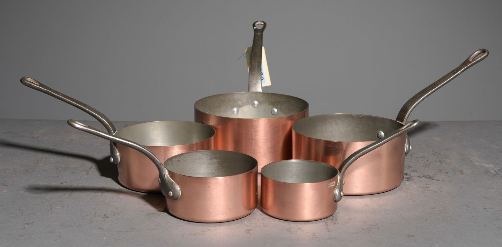 French Copper Set of 5 Sauce Pans (1 of 4)