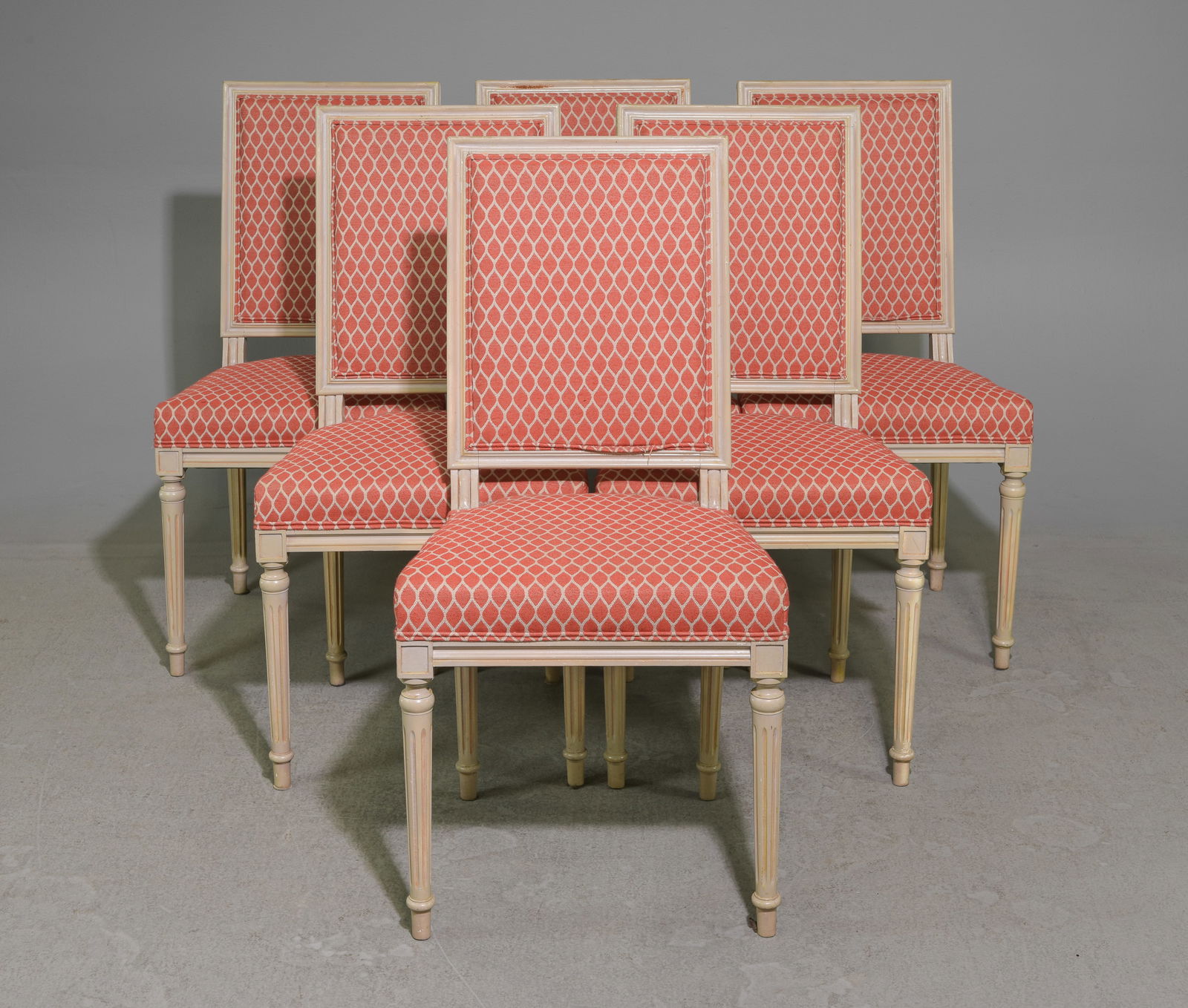 Louis XVI Style Set of 6 Painted Dining Chairs (1 of 6)