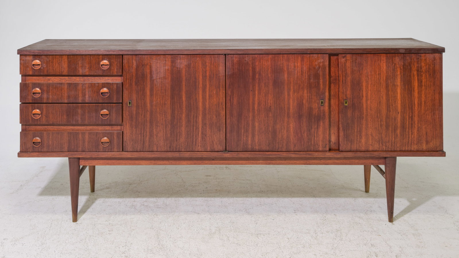 Scandinavian Mid Century Modern Sideboard: Scandinavian Mid Century Modern Sideboard / Enfilade - 36 in tall x 87 x 20 - This is 7.25 feet long