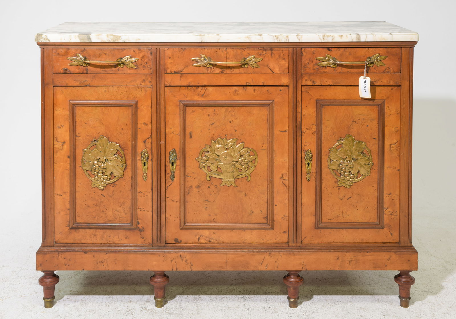 French Burled Marble Top Buffet / Sideboard (1 of 7)