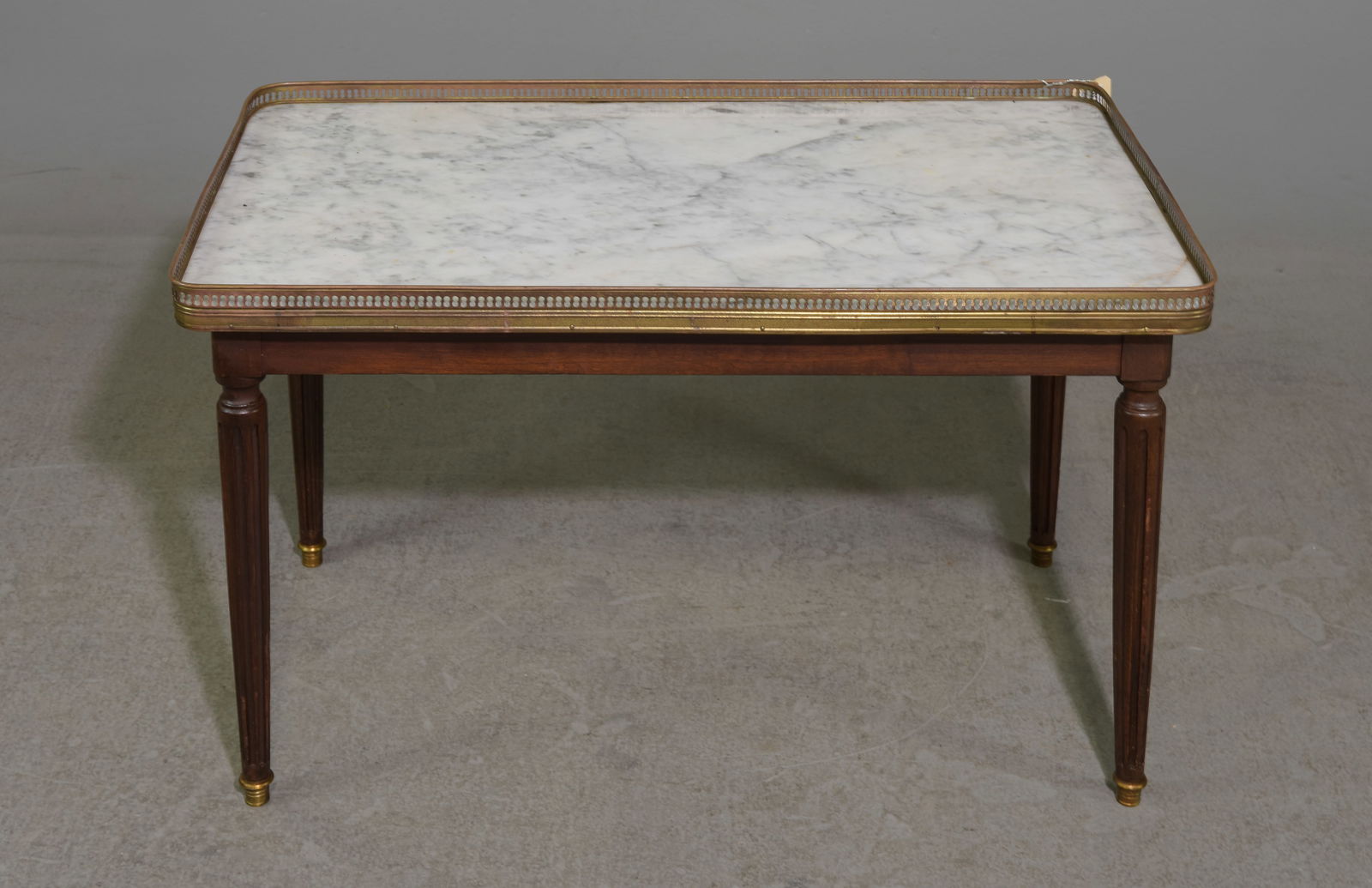 Louis XVI Style White Marble Top Coffee Table (1 of 4)