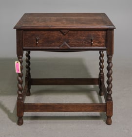 Jacobean Barley Twist Oak Lift Top Silver Chest