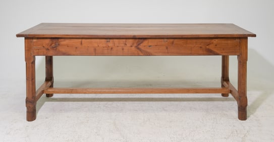 French Fruitwood Farmhouse Table with Drawer