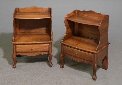 Louis XV Style Pair of Walnut Nightstands
