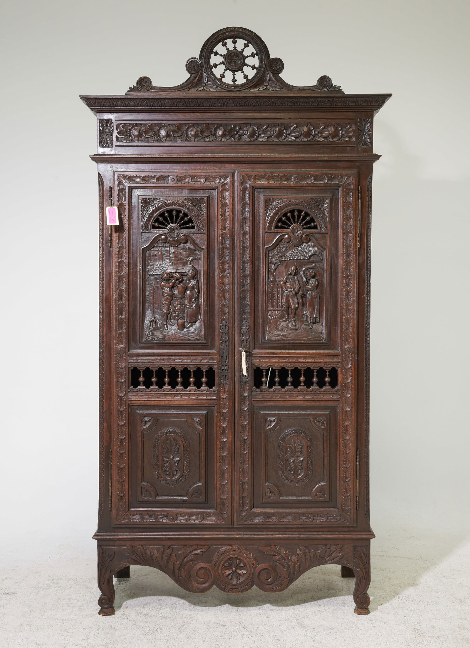 French Breton Style Carved Oak Robe #2 (1 of 3)