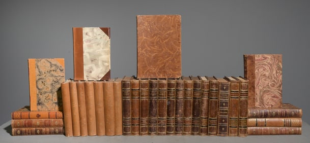 31 Assorted European Leather Bound Books