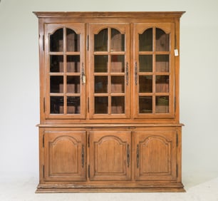 French Oak Bookcase / Cupboard