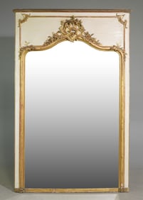 Louis XV Style Painted & Gilded Large Mirror