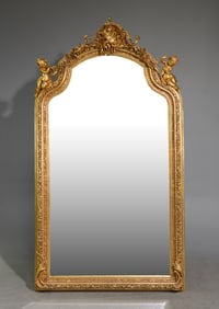 French Style Gold Framed Mirror with Cherubs #2
