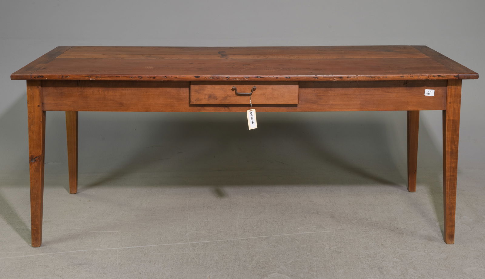 French Rustic Fruitwood Farmhouse Table with Drawer (1 of 7)