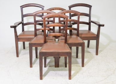 French Set of 6 Walnut Dining Chairs