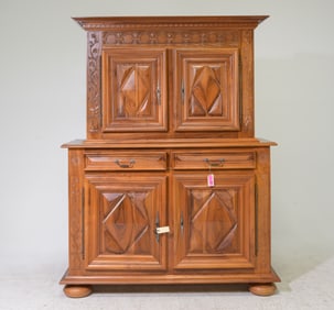 French Walnut Cupboard on Bun Feet