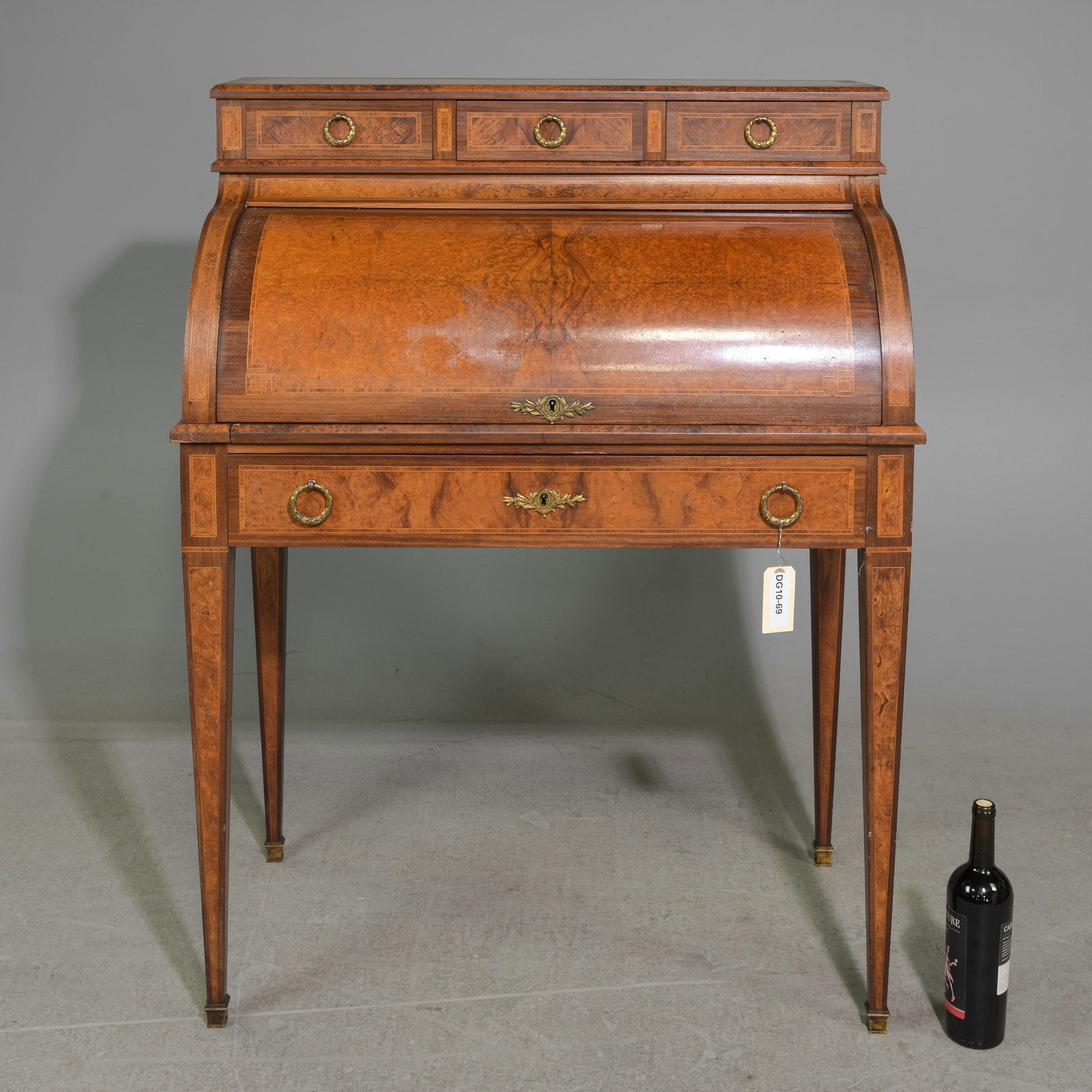 Louis XVI Style Burled Desk with Pull Out (1 of 8)