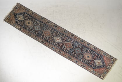 Persian Hand Knotted Runner Rug - 12'9 x 2'9
