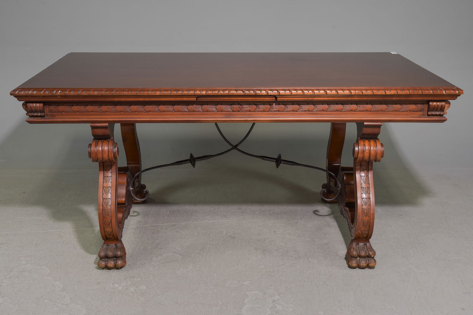Spanish Style Dining Table with Iron Stretcher (1 of 7)
