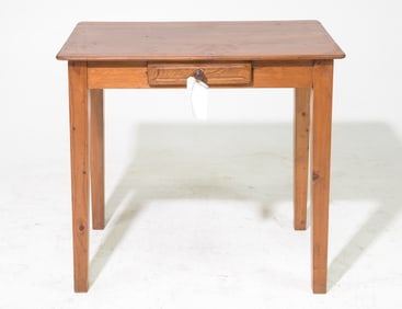 French Rustic Pine Single Drawer Table