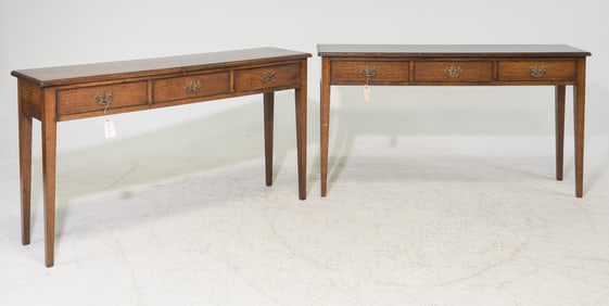Georgian Style Pair of Oak Hall Tables