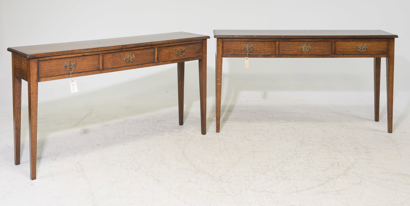 Georgian Style Pair of Oak Hall Tables (1 of 4)