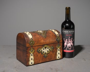 Antique Burled Tea Caddy