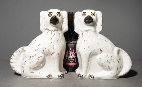 Staffordshire Pair of King Charles Dogs