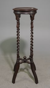 British Oak Barley Twist Pedestal / Stand #1