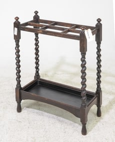 British Oak Barley Twist Stick / Umbrella Stand