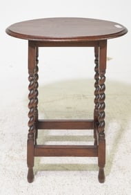 British Oak Barley Twist Oval Occasional Table