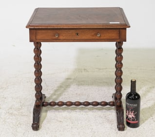 British Walnut Bobbin Letter / Occasional Table