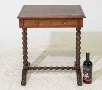 British Walnut Bobbin Letter / Occasional Table: British Walnut Bobbin Letter / Occasional Table - 27 in tall x 21 x 16.5