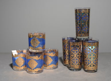 10 Vintage Georges Briard Highball & Whiskey Glasses