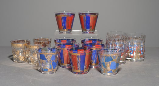 15 Vintage Georges Briard Whiskey Glasses