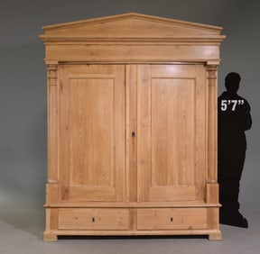 Danish Large Pine Double Door Cupboard