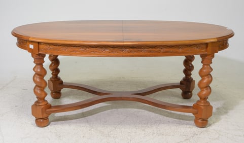Louis XIII Style French Twist Oval Dining Table