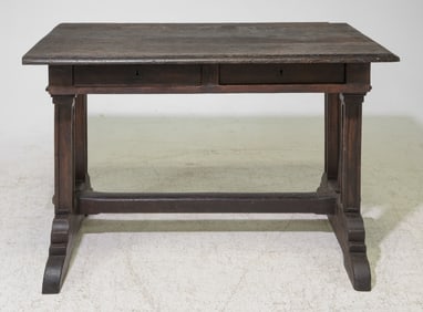 French Rustic Two Drawer Writing Table