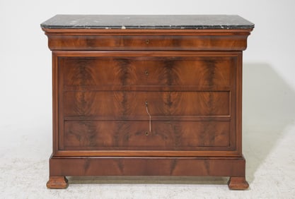 Louis Philippe Style Mahogany Marble Top Chest