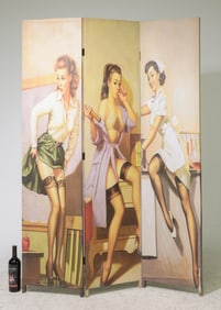 Three Panel Folding Screen