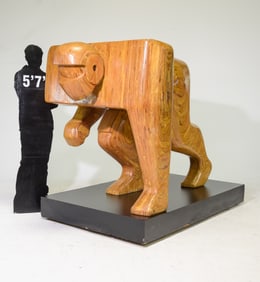 HY Farber Monumental Wood "Football Player" Sculpture