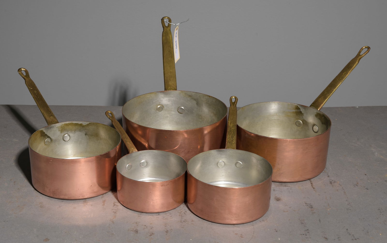 French Set of 5 Copper Sauce Pans #3 (1 of 3)