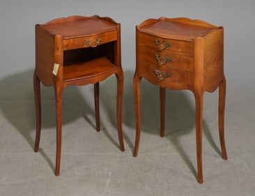 2 Louis XV Style Cherry Nightstands / Chests
