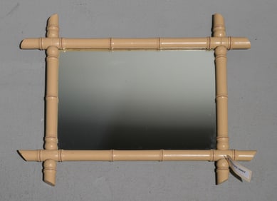 Faux Bamboo Painted Framed Small Mirror