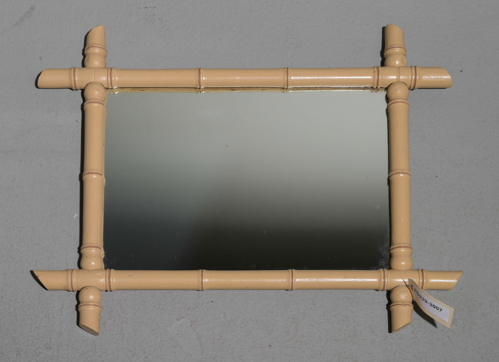 Faux Bamboo Painted Framed Small Mirror (1 of 3)