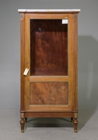 Louis XVI Style White Marble Top Vitrine