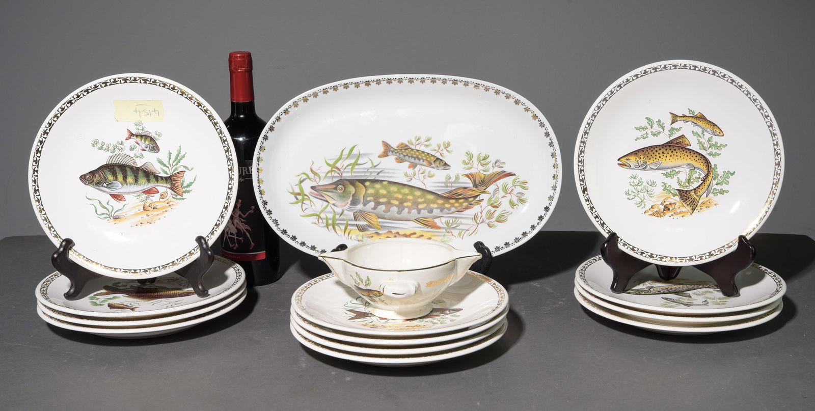 14pc French Fish Plate Set - Platter, Plates, Etc. (1 of 6)