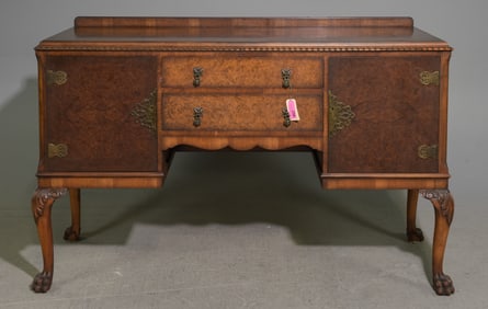 English Walnut Paw Foot Sideboard / Server