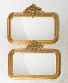 2 French Style Gold Framed Mirrors